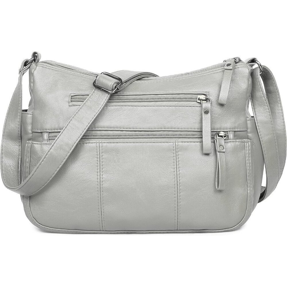 🆕 Volganik Rock PU Leather Shoulder Bag Women Cream Soft Pocketbooks Purse